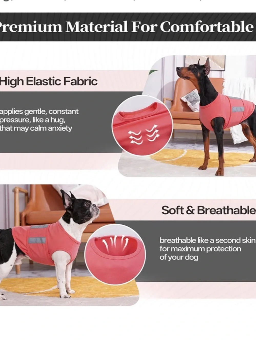 Coral Pink Reflective Dog Vest - Stylish Comfort for Pets- Thunder Vest